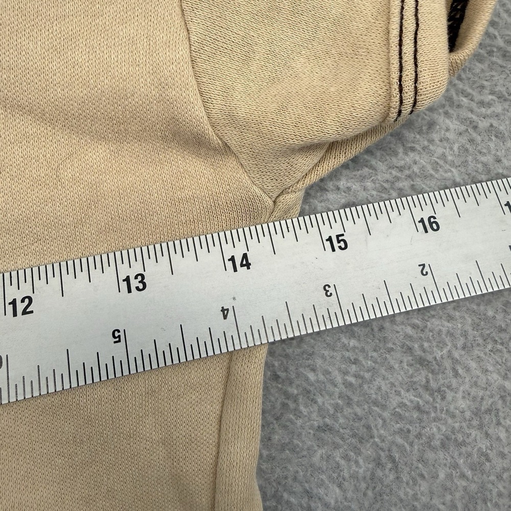 Vintage 70s T-Shirt Women's Blank Plain Top Beige Tan Brown Medium USA Cotton - Picture 2 of 5